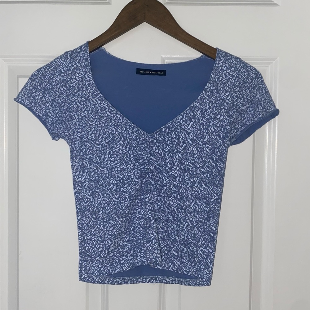 Blue Floral Brandy Melville Gina Top